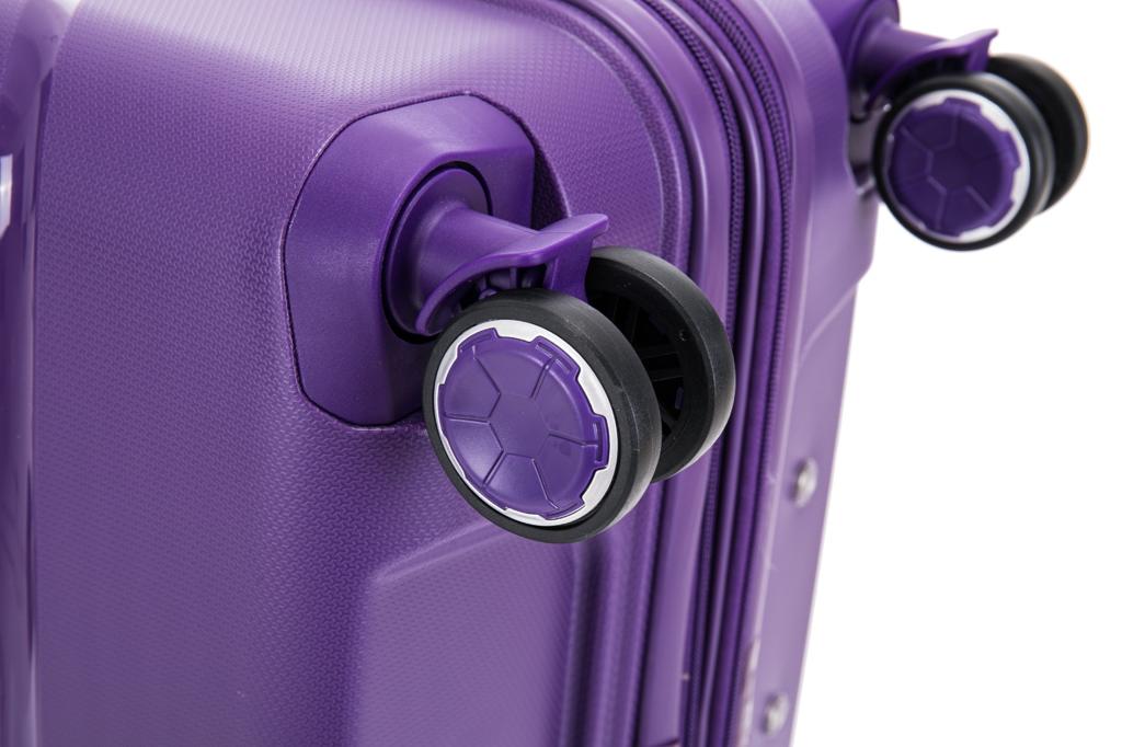 Eagle Hard Shell PP Suitcase Expandable Trolley Travel Case TSA Hand Cabin Lavender - Easy Luggage