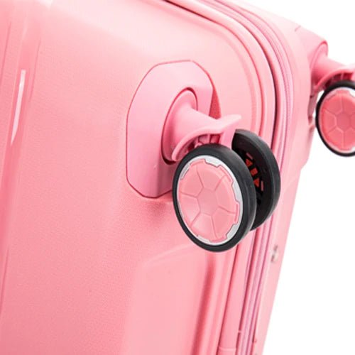 Eagle Hard Shell PP Suitcase Expandable Trolley Travel Case TSA Hand Cabin Pink - Easy Luggage