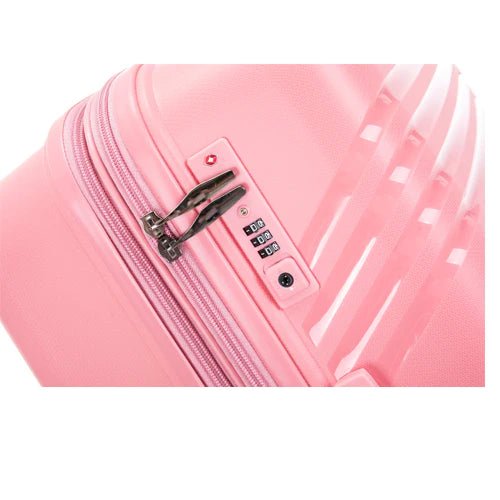 Eagle Hard Shell PP Suitcase Expandable Trolley Travel Case TSA Hand Cabin Pink - Easy Luggage