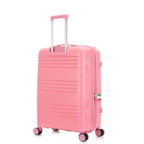 Eagle Hard Shell PP Suitcase Expandable Trolley Travel Case TSA Hand Cabin Pink - Easy Luggage