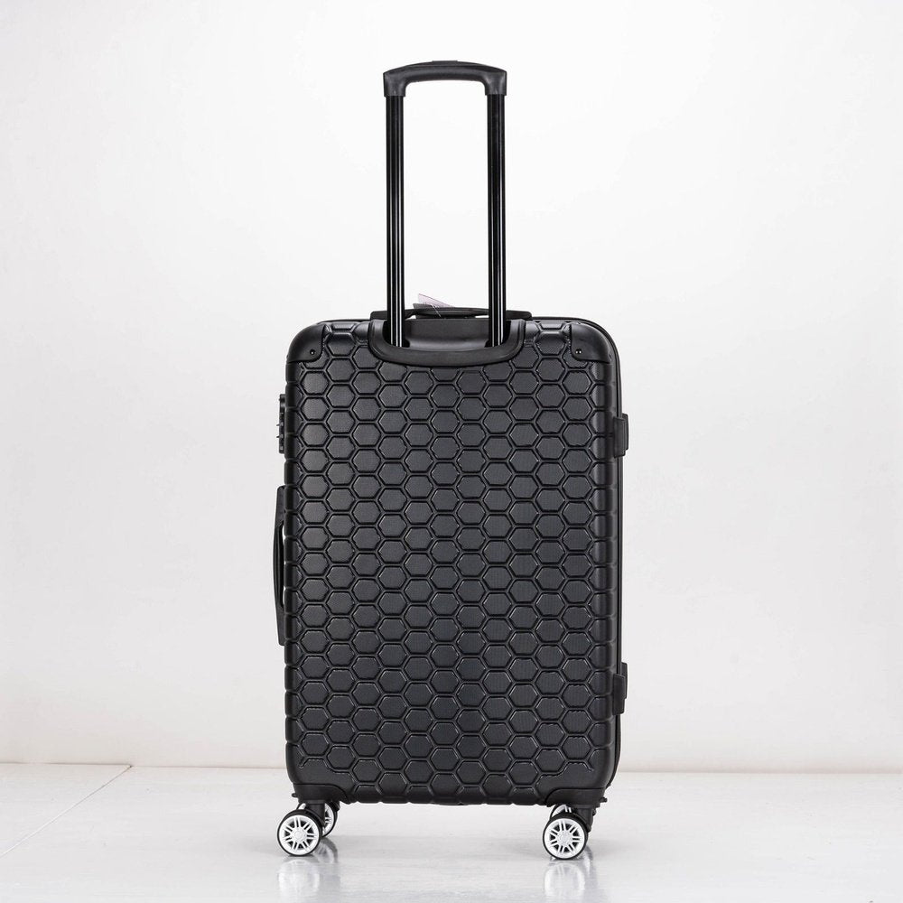 EAGLE Hexagon ABS Hard Shell 4 Wheels Black - Easy Luggage