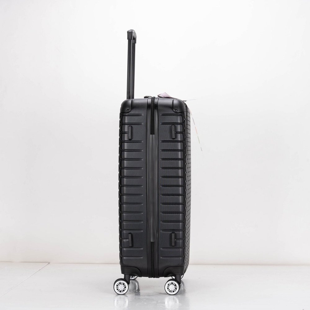 EAGLE Hexagon ABS Hard Shell 4 Wheels Black - Easy Luggage