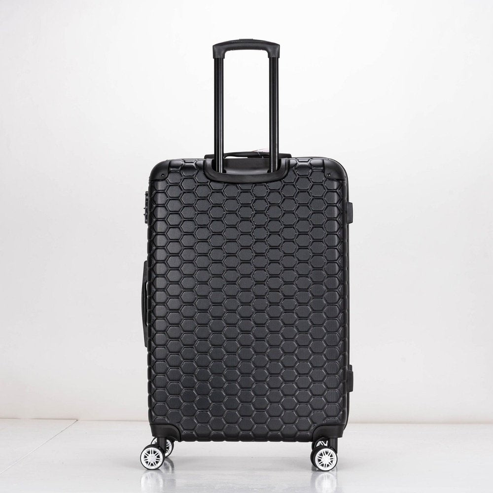 EAGLE Hexagon ABS Hard Shell 4 Wheels Black - Easy Luggage