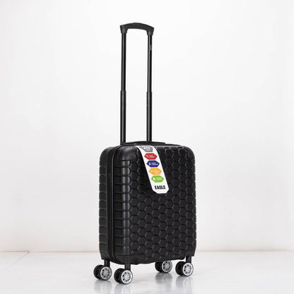 EAGLE Hexagon ABS Hard Shell 4 Wheels Black - Easy Luggage