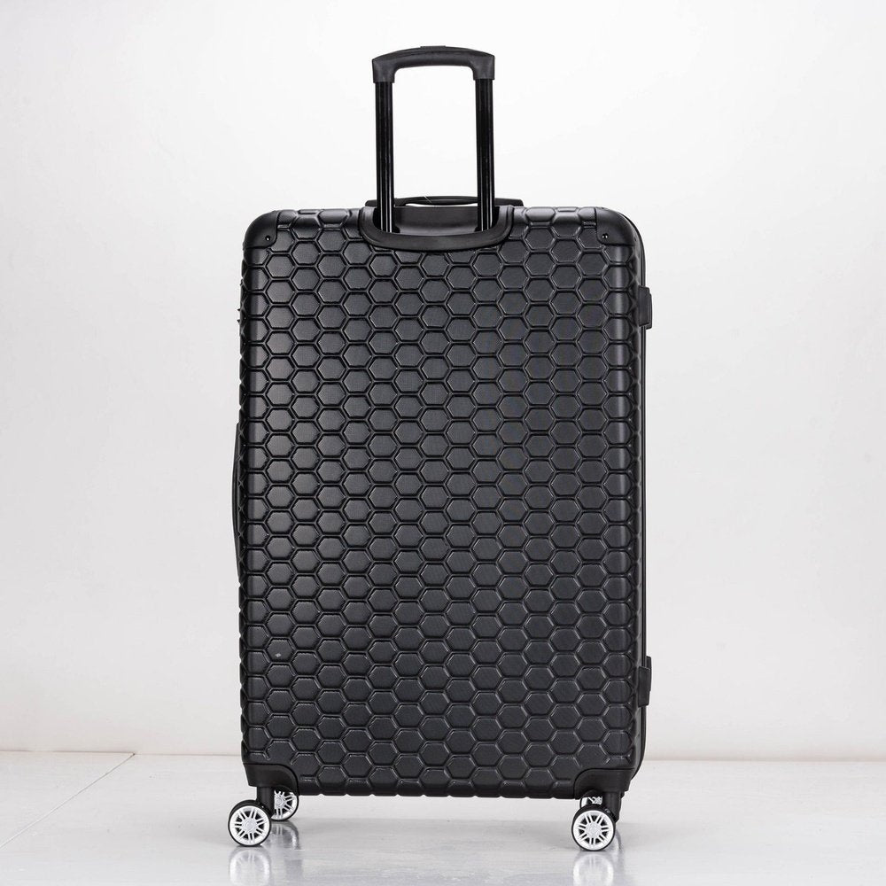 EAGLE Hexagon ABS Hard Shell 4 Wheels Black - Easy Luggage