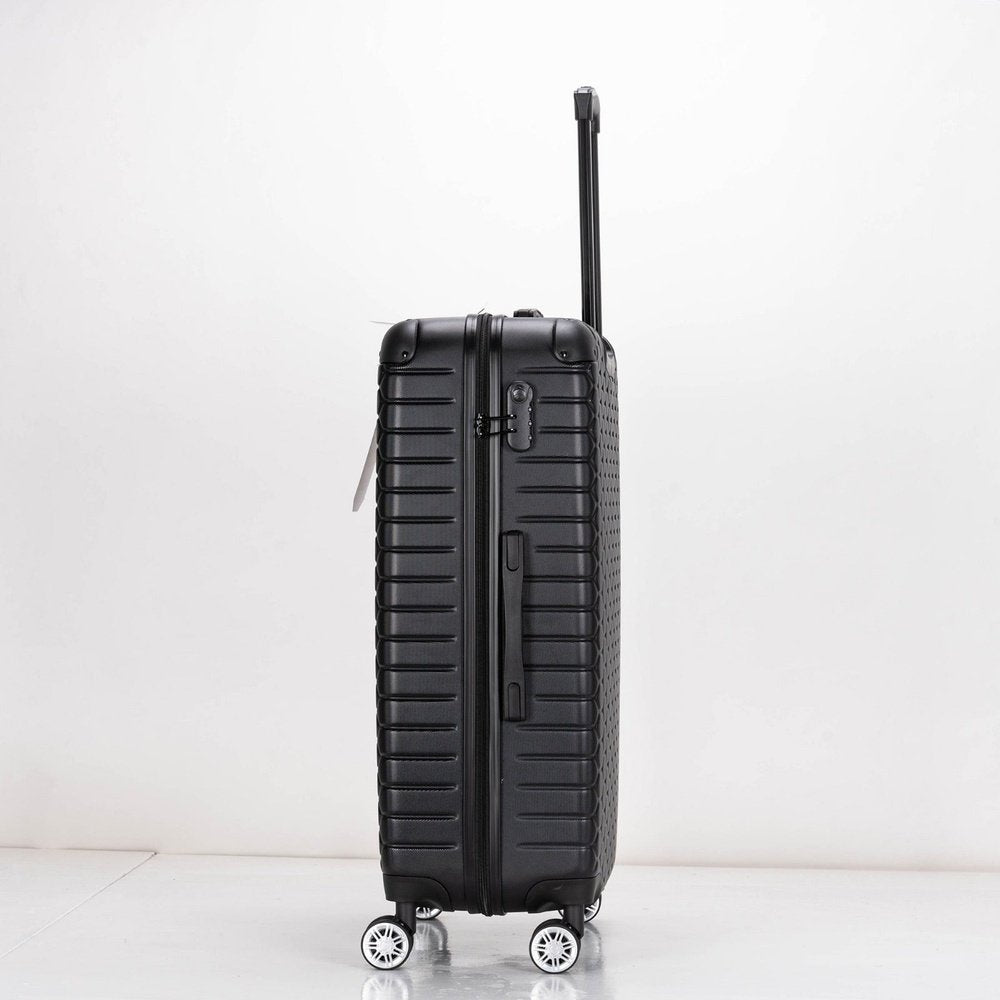 EAGLE Hexagon ABS Hard Shell 4 Wheels Black - Easy Luggage