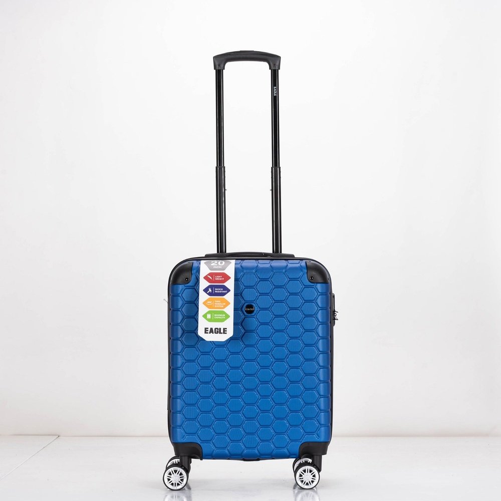 EAGLE Hexagon ABS Hard Shell 4 Wheels Blue - Easy Luggage