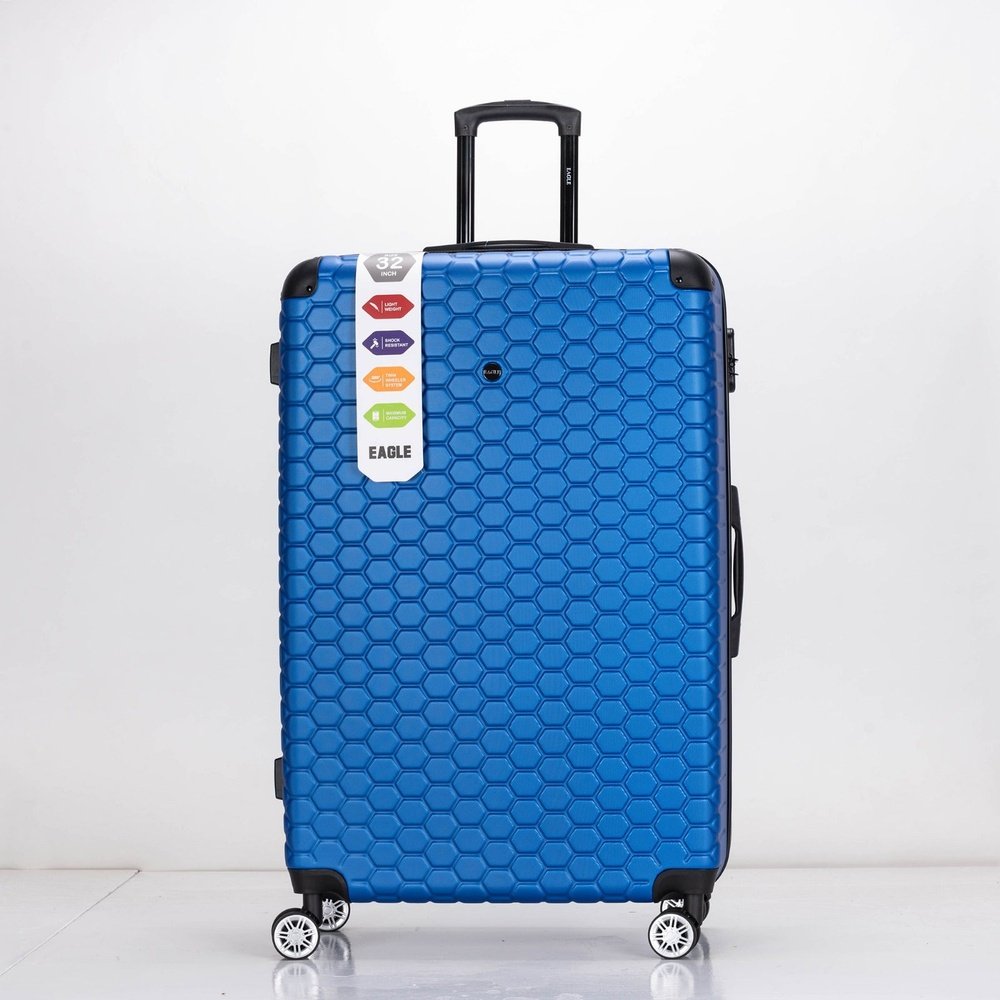 EAGLE Hexagon ABS Hard Shell 4 Wheels Blue - Easy Luggage