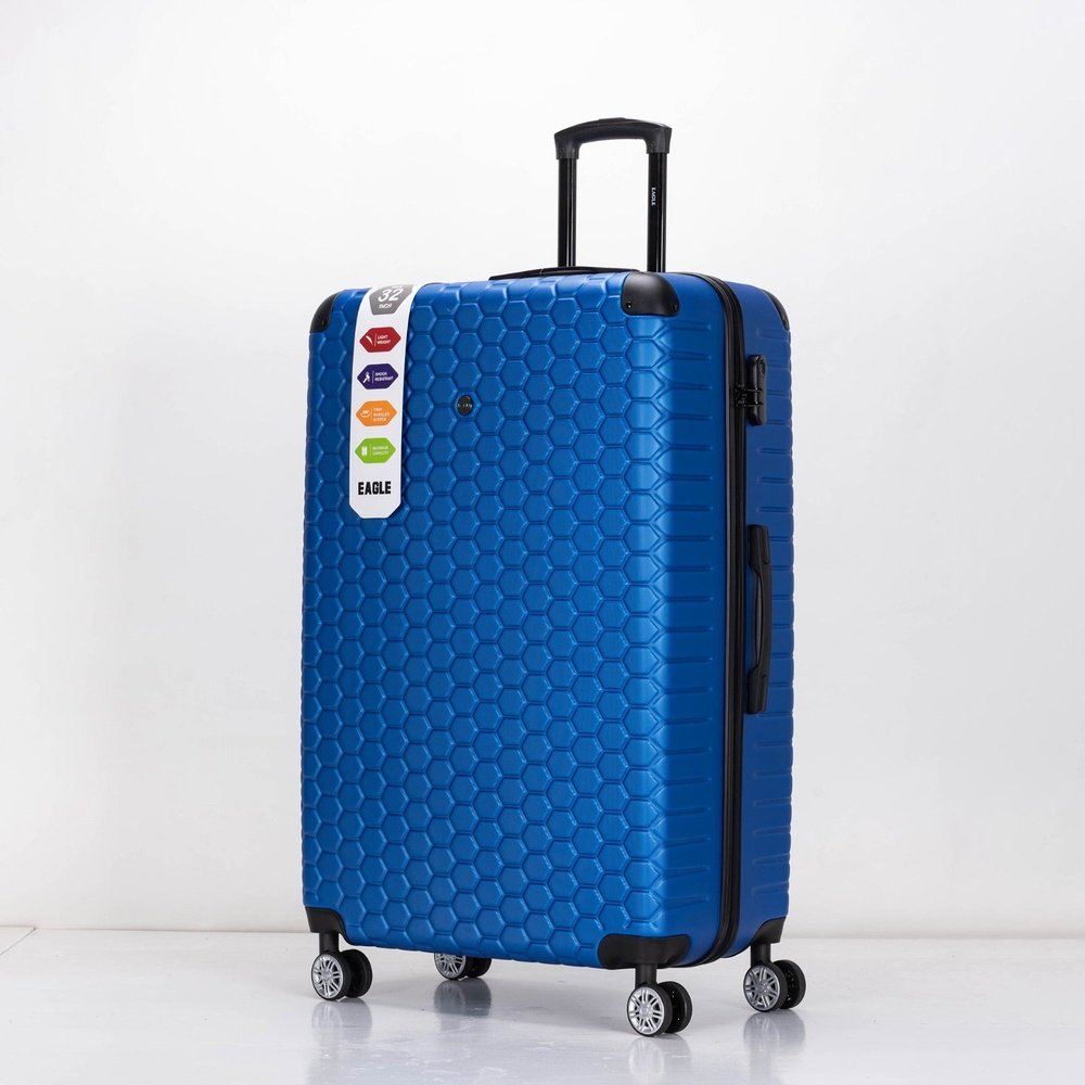 EAGLE Hexagon ABS Hard Shell 4 Wheels Blue - Easy Luggage