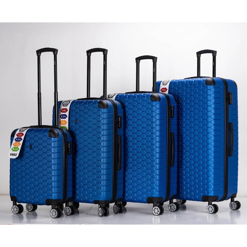 EAGLE Hexagon ABS Hard Shell 4 Wheels Blue - Easy Luggage