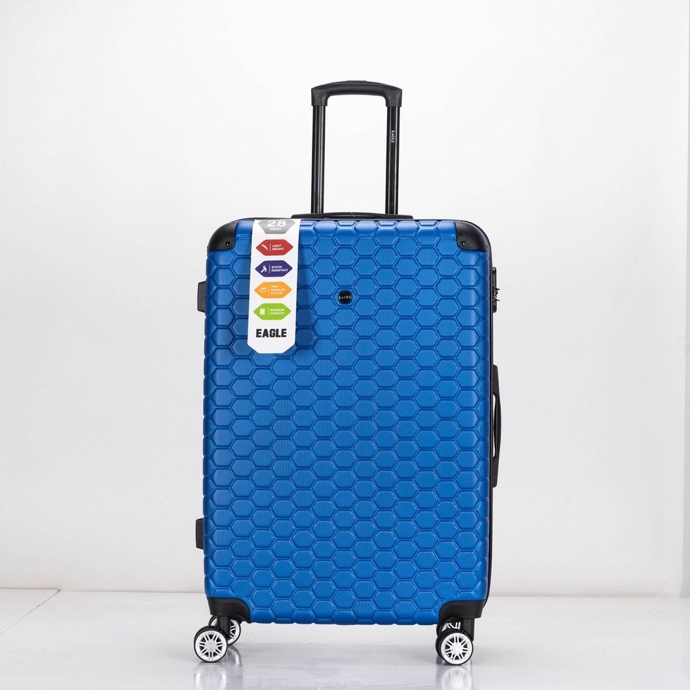 EAGLE Hexagon ABS Hard Shell 4 Wheels Blue - Easy Luggage