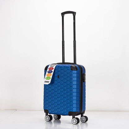 EAGLE Hexagon ABS Hard Shell 4 Wheels Blue - Easy Luggage