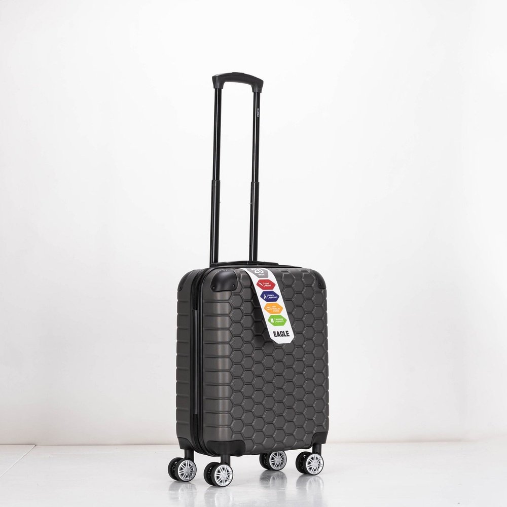 EAGLE Hexagon ABS Hard Shell 4 Wheels Grey - Easy Luggage