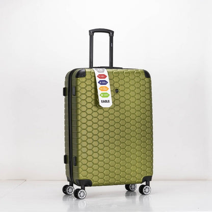 EAGLE Hexagon ABS Hard Shell 4 Wheels Khaki - Easy Luggage