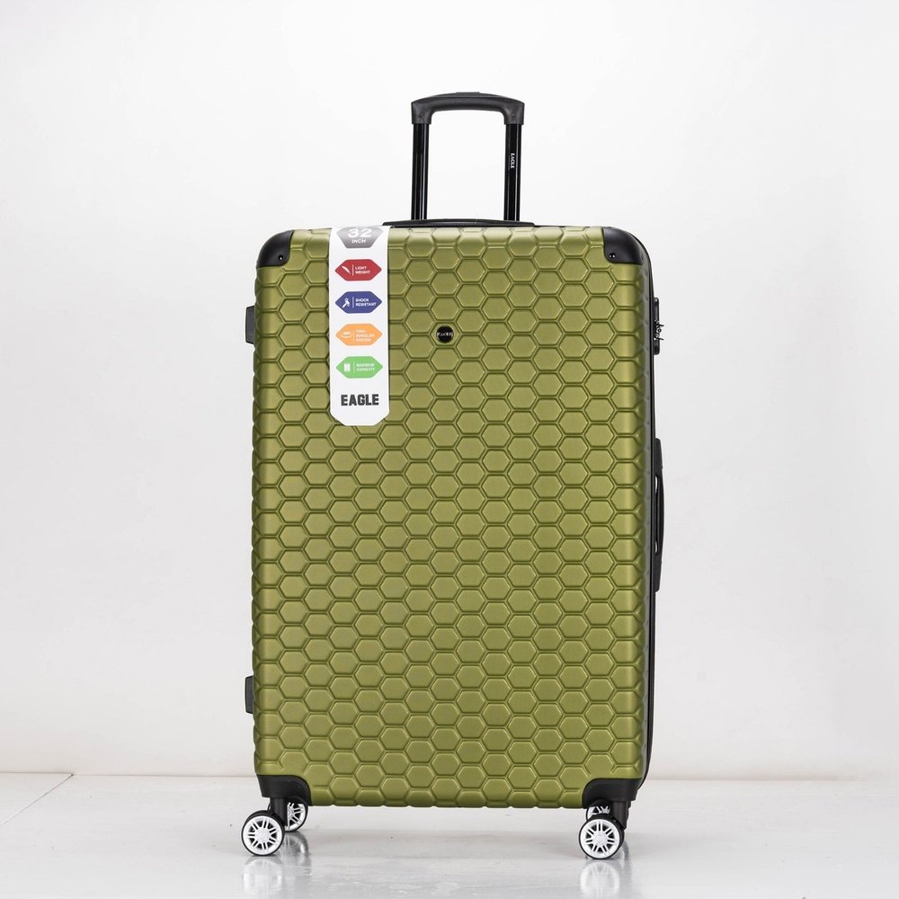 EAGLE Hexagon ABS Hard Shell 4 Wheels Khaki - Easy Luggage