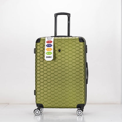 EAGLE Hexagon ABS Hard Shell 4 Wheels Khaki - Easy Luggage