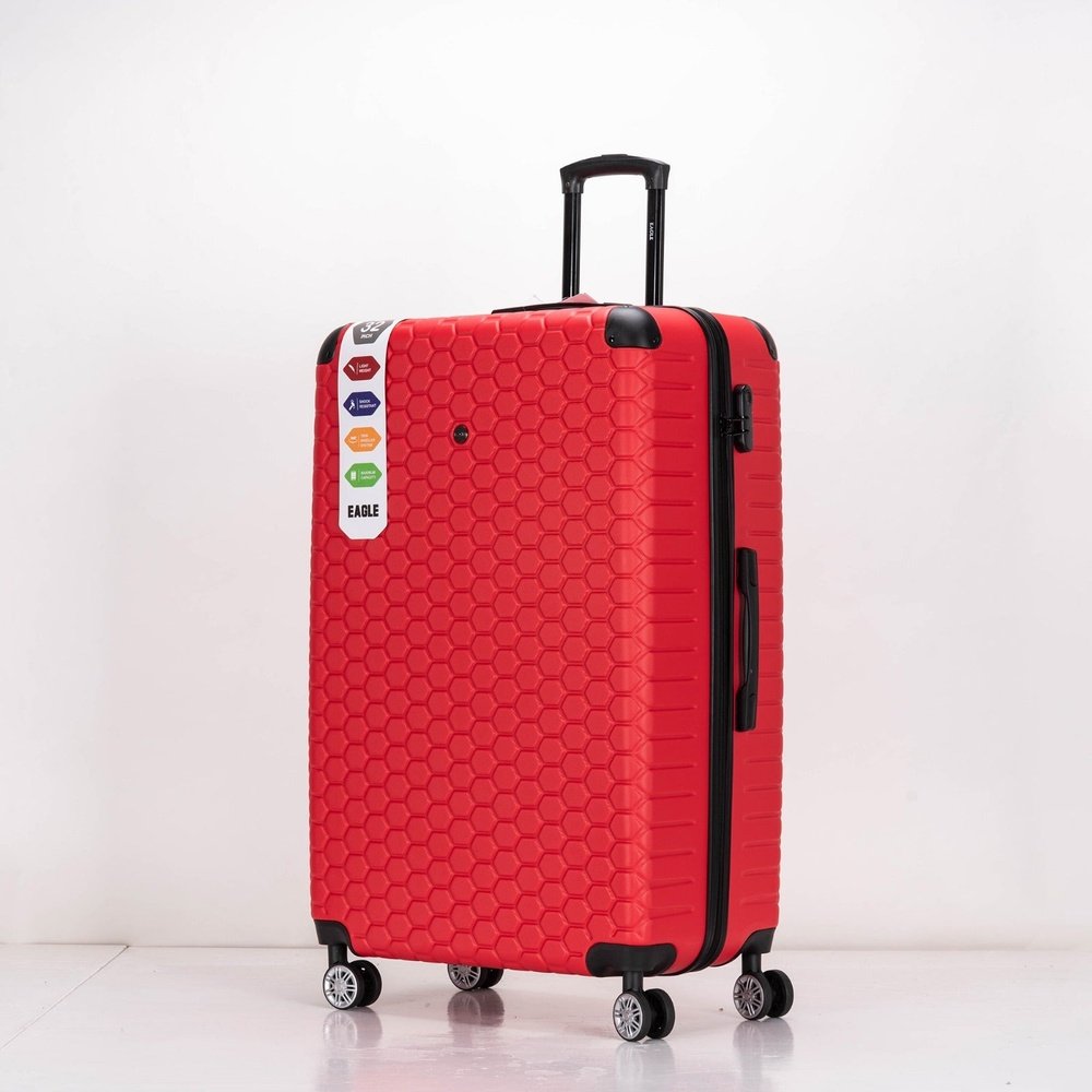 EAGLE Hexagon ABS Hard Shell 4 Wheels Red - Easy Luggage