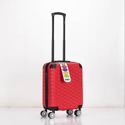 EAGLE Hexagon ABS Hard Shell 4 Wheels Red - Easy Luggage