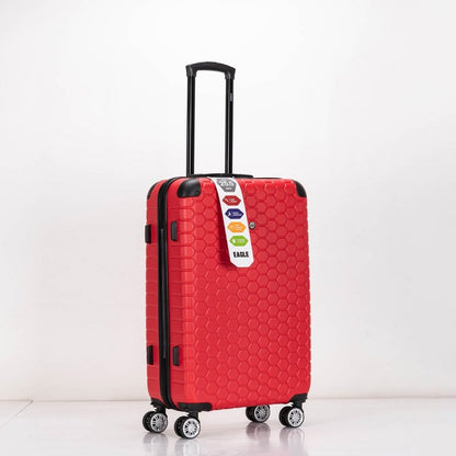 EAGLE Hexagon ABS Hard Shell 4 Wheels Red - Easy Luggage