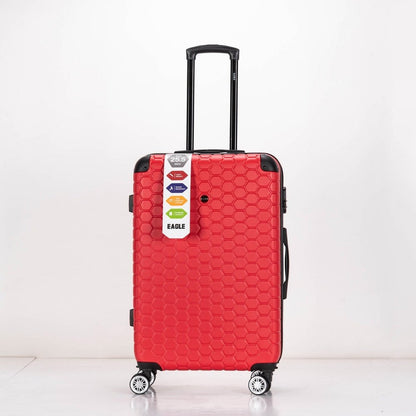 EAGLE Hexagon ABS Hard Shell 4 Wheels Red - Easy Luggage