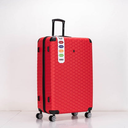 EAGLE Hexagon ABS Hard Shell 4 Wheels Red - Easy Luggage