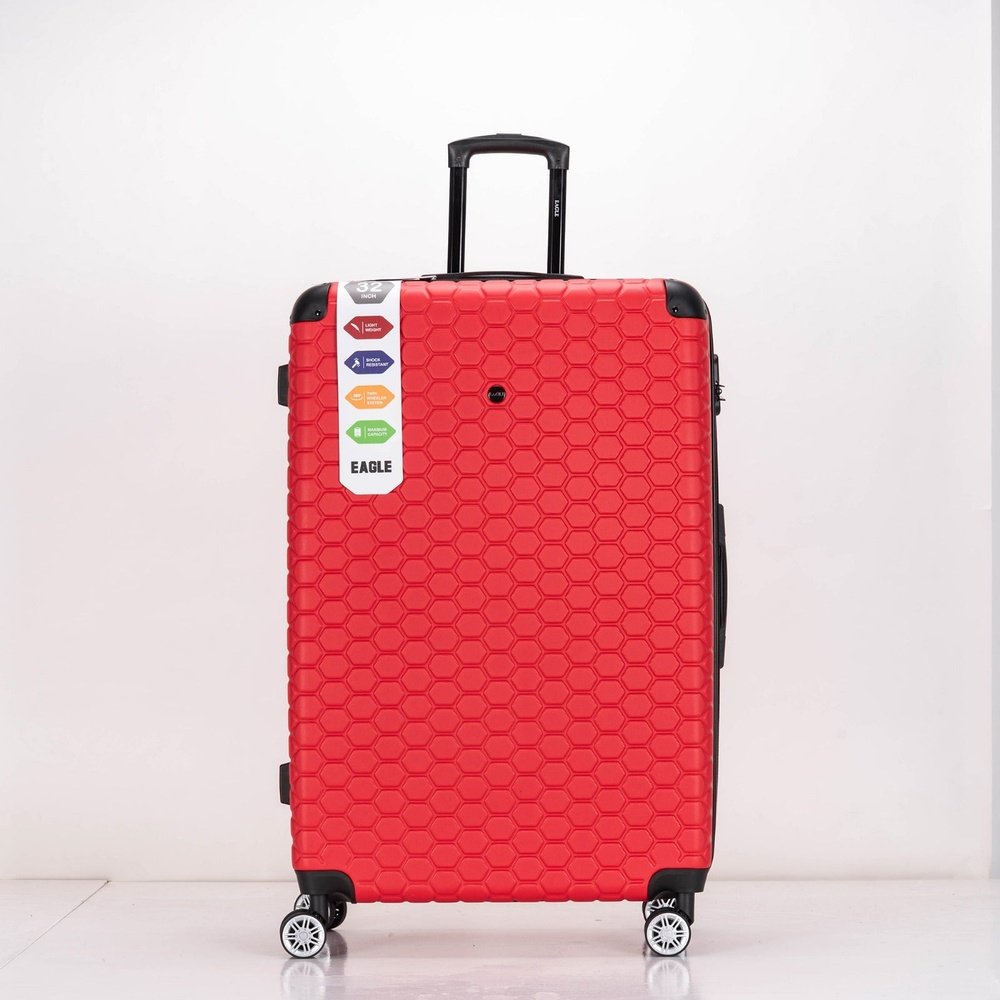 EAGLE Hexagon ABS Hard Shell 4 Wheels Red - Easy Luggage