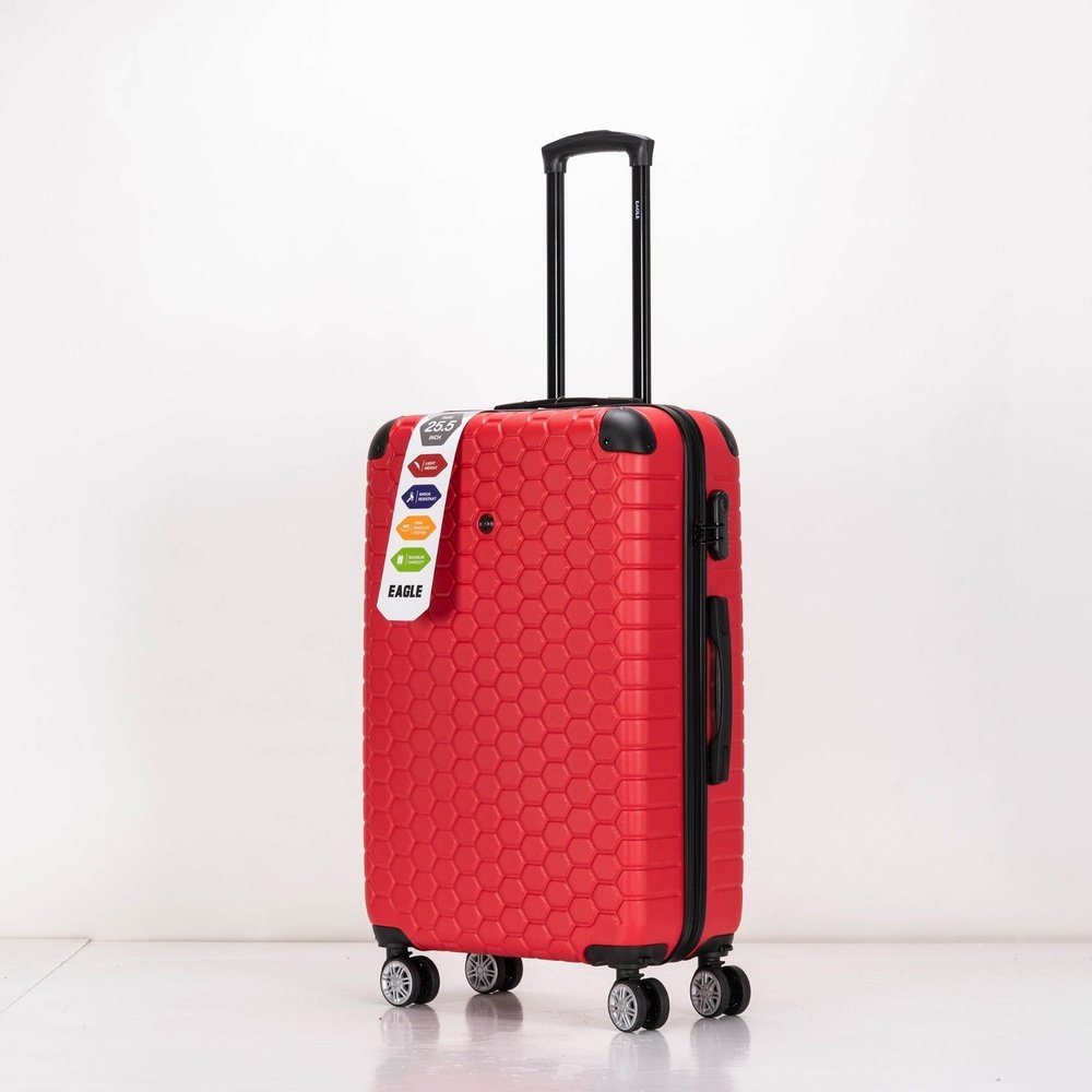 EAGLE Hexagon ABS Hard Shell 4 Wheels Red - Easy Luggage