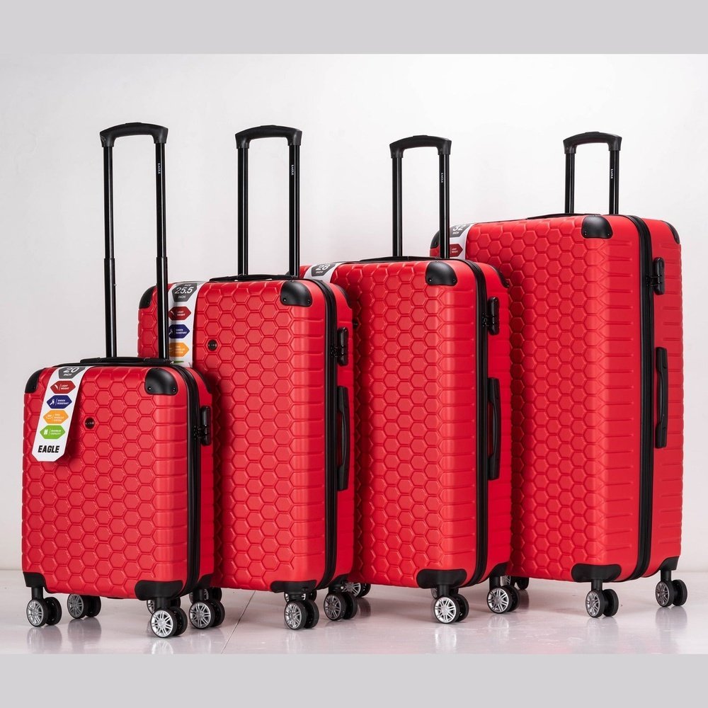 EAGLE Hexagon ABS Hard Shell 4 Wheels Red - Easy Luggage