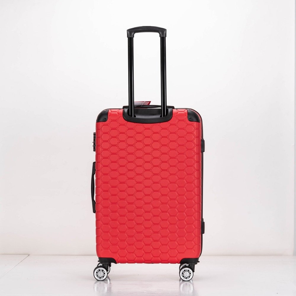 EAGLE Hexagon ABS Hard Shell 4 Wheels Red - Easy Luggage