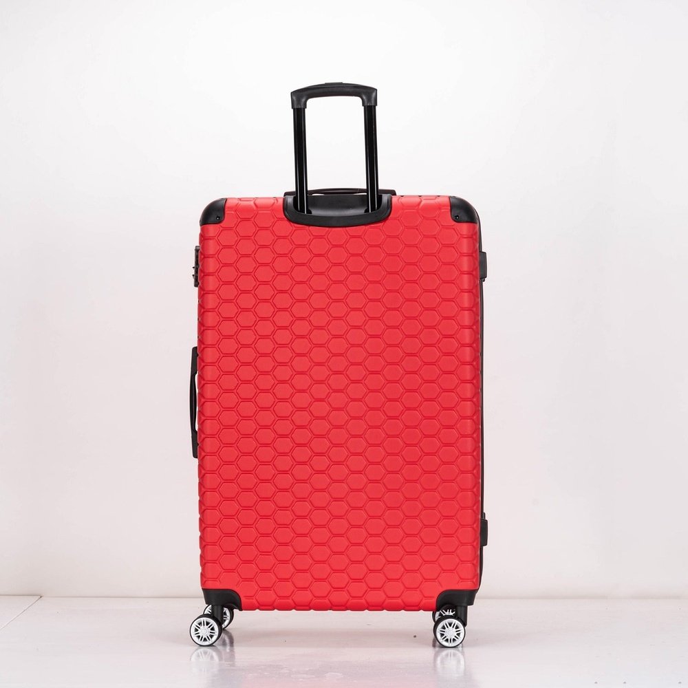EAGLE Hexagon ABS Hard Shell 4 Wheels Red - Easy Luggage