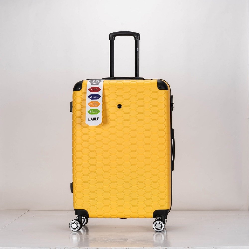 Eagle hexagon abs hard shell 4 wheels - yellow - Easy Luggage