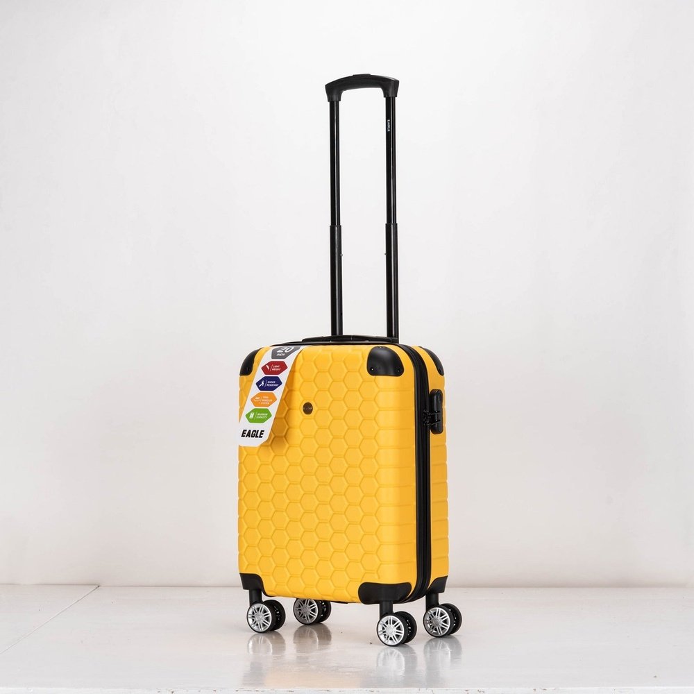 Eagle hexagon abs hard shell 4 wheels - yellow - Easy Luggage