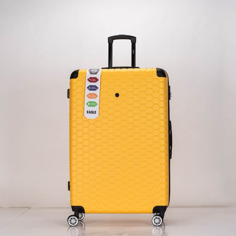 Eagle hexagon abs hard shell 4 wheels - yellow - Easy Luggage