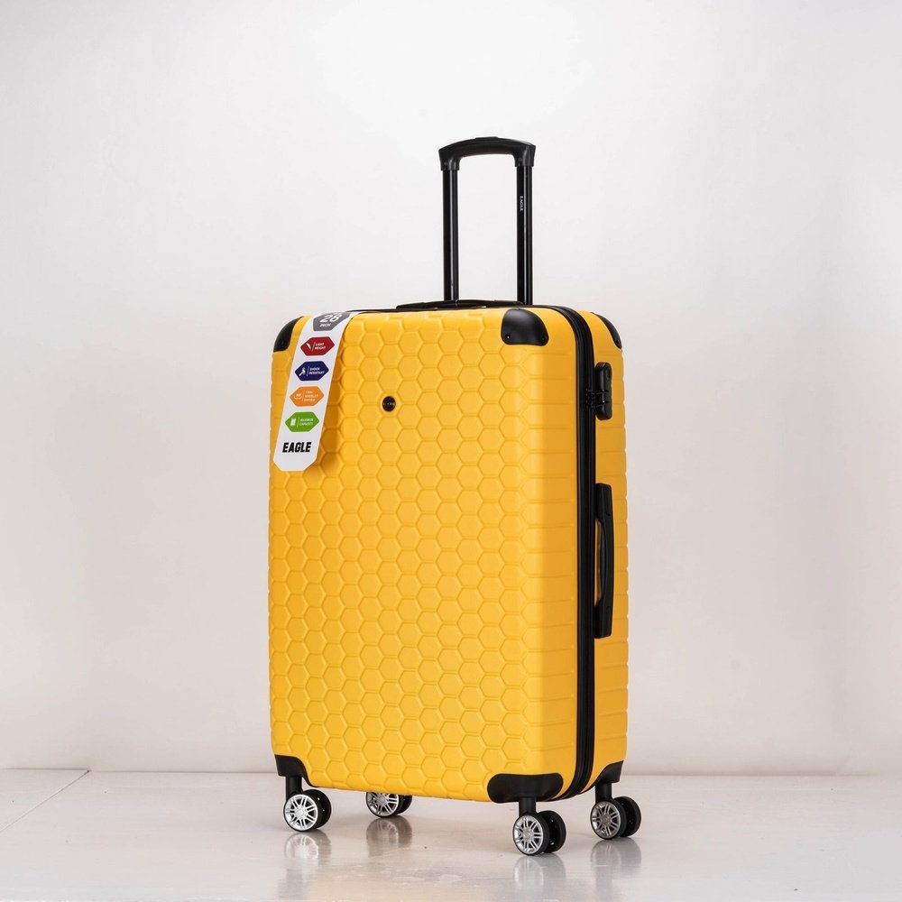 Eagle hexagon abs hard shell 4 wheels - yellow - Easy Luggage