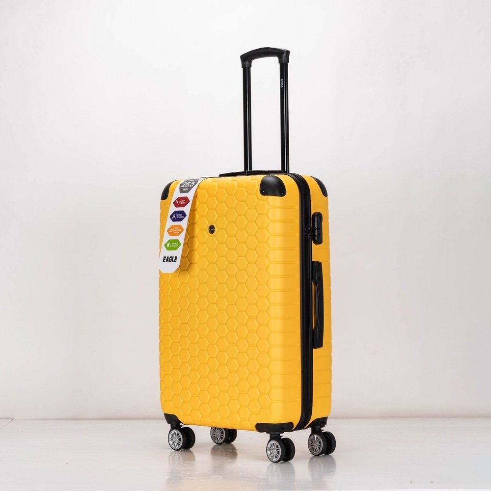 Eagle hexagon abs hard shell 4 wheels - yellow - Easy Luggage