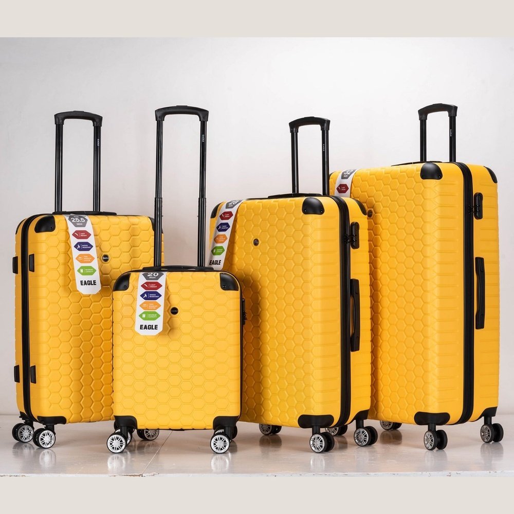 Eagle hexagon abs hard shell 4 wheels - yellow - Easy Luggage