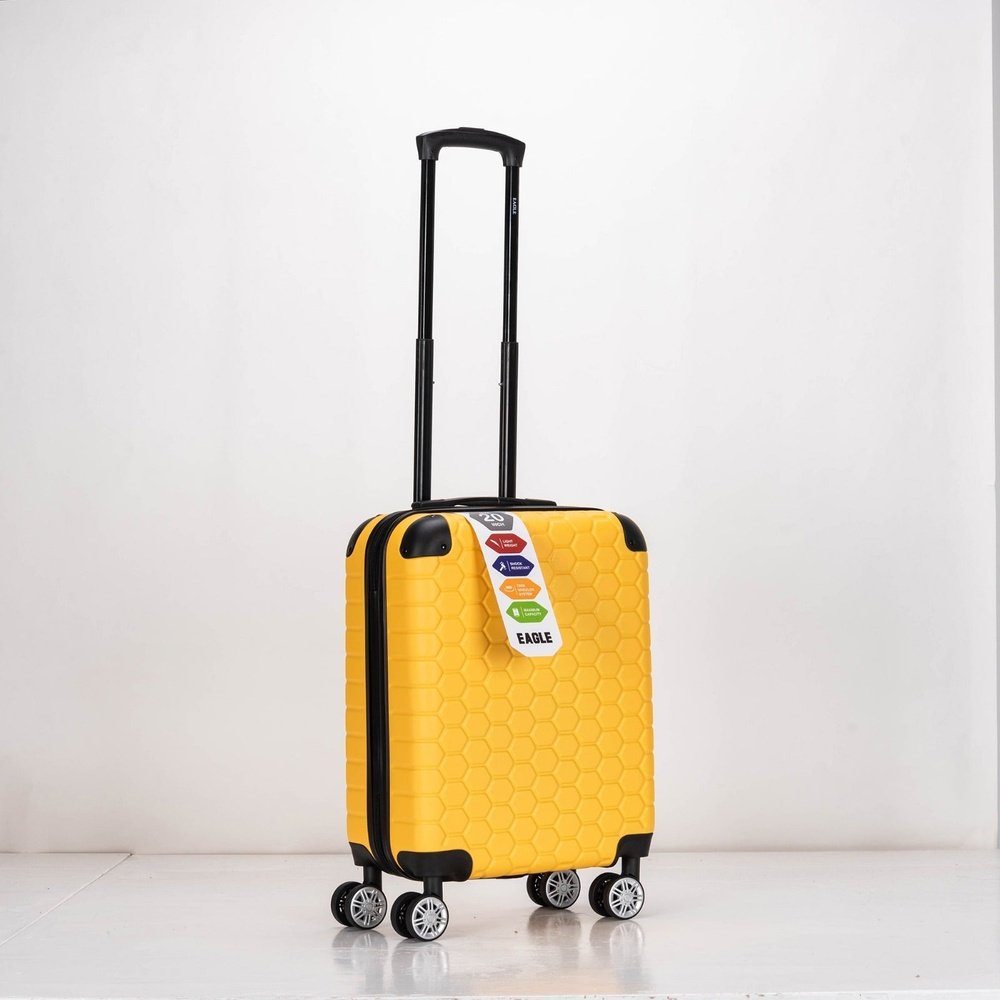 Eagle hexagon abs hard shell 4 wheels - yellow - Easy Luggage