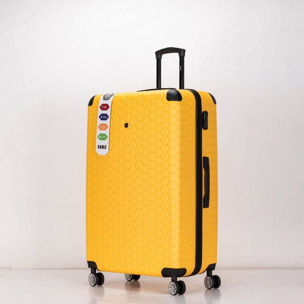 Eagle hexagon abs hard shell 4 wheels - yellow - Easy Luggage