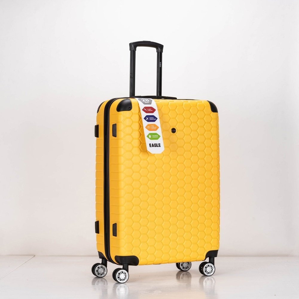 Eagle hexagon abs hard shell 4 wheels - yellow - Easy Luggage