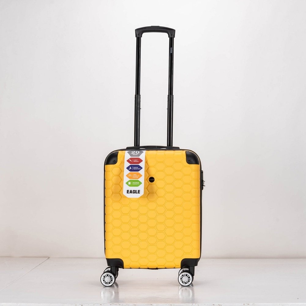 Eagle hexagon abs hard shell 4 wheels - yellow - Easy Luggage