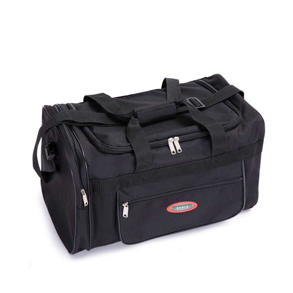 Eagle Lightweight Holdall Duffle Cargo Black Travel Cabin Gym Bag Size - 16",20",24",29" - Easy Luggage