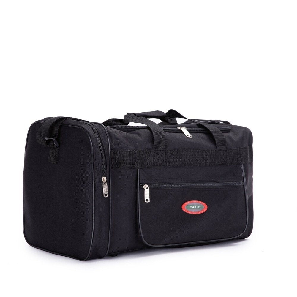 Eagle Lightweight Holdall Duffle Cargo Black Travel Cabin Gym Bag Size - 16",20",24",29" - Easy Luggage