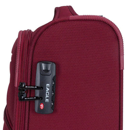 Eagle Super Lightweight 4 Wheels Spinner Soft Shell Expandable Luggage Burgundy - Easy Luggage