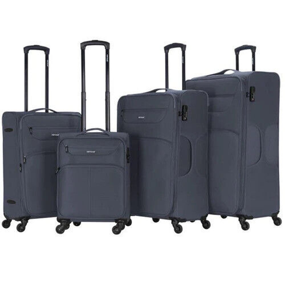 Eagle Super Lightweight 4 Wheels Spinner Soft Shell Expandable Luggage Grey - Easy Luggage