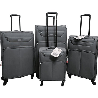Eagle Super Lightweight 4 Wheels Spinner Soft Shell Expandable Luggage Grey - Easy Luggage