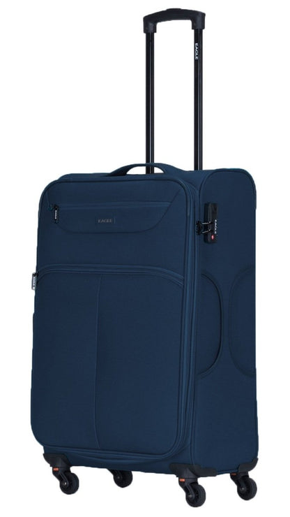 Eagle Super Lightweight 4 Wheels Spinner Soft Shell Expandable Luggage Navy - Easy Luggage