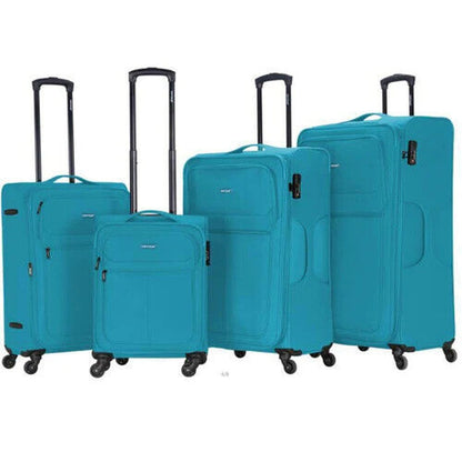 Eagle Super Lightweight 4 Wheels Spinner Soft Shell Expandable Luggage Teal - Easy Luggage