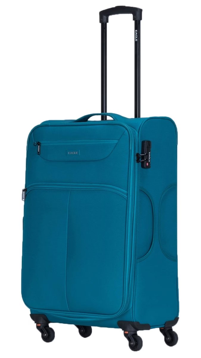 Eagle Super Lightweight 4 Wheels Spinner Soft Shell Expandable Luggage Teal - Easy Luggage