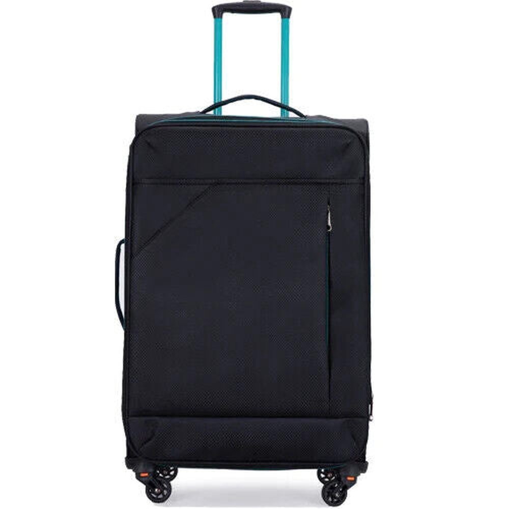 Eagle Ultra Lightweight 4 Wheel Spinner Expandable Luggage Suitcase cabin Black/Green - Easy Luggage