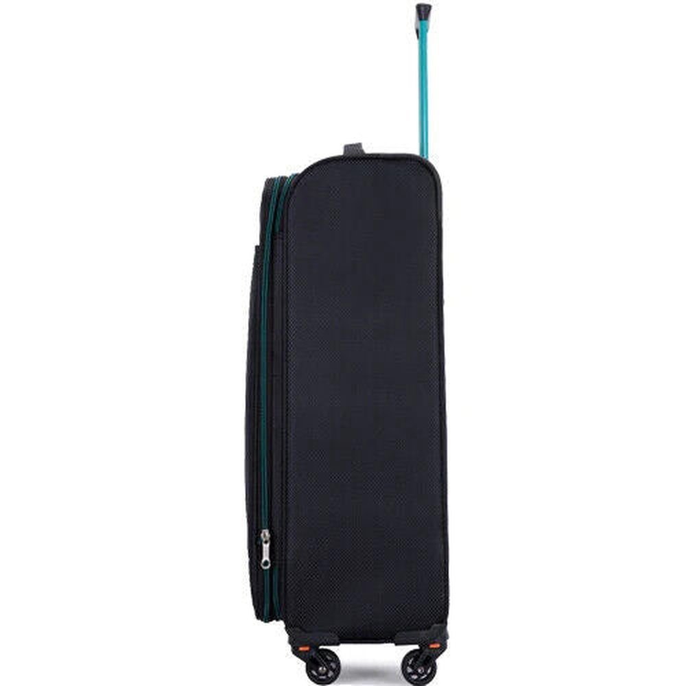 Eagle Ultra Lightweight 4 Wheel Spinner Expandable Luggage Suitcase cabin Black/Green - Easy Luggage